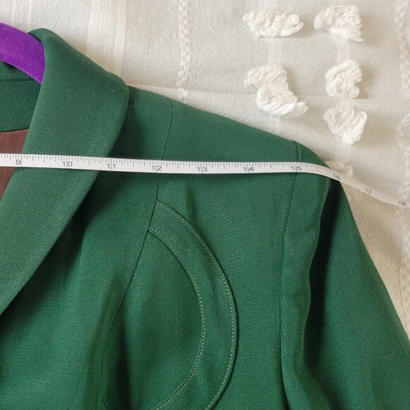 Vintage 1940s/50s Emerald Green Blazer | Appliqué Detail | Rockabilly Pinup - Picture 10 of 11